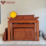Bàn thờ 2 cấp làm bằng gỗ hương đá