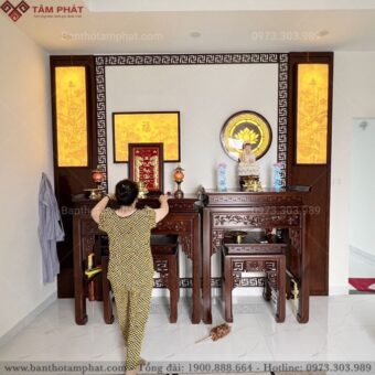 Mẫu bàn thờ Cửu Huyền và thờ Phật BT-1199