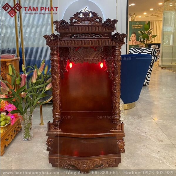Bàn thờ Ông Địa gỗ Gõ sang trọng BTT-3343