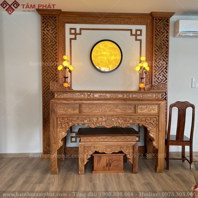 Mẫu bàn thờ gỗ Hương cao cấp BT-1193