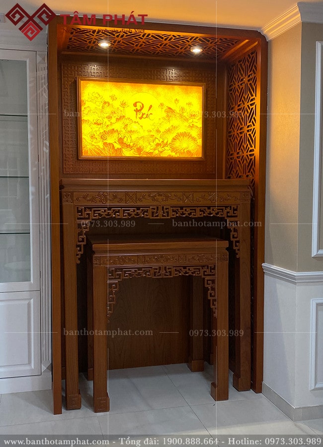 Tranh trúc chỉ cao cấp họa tiết sen chữ Phúc Việt TC6686 Tâm Phát
