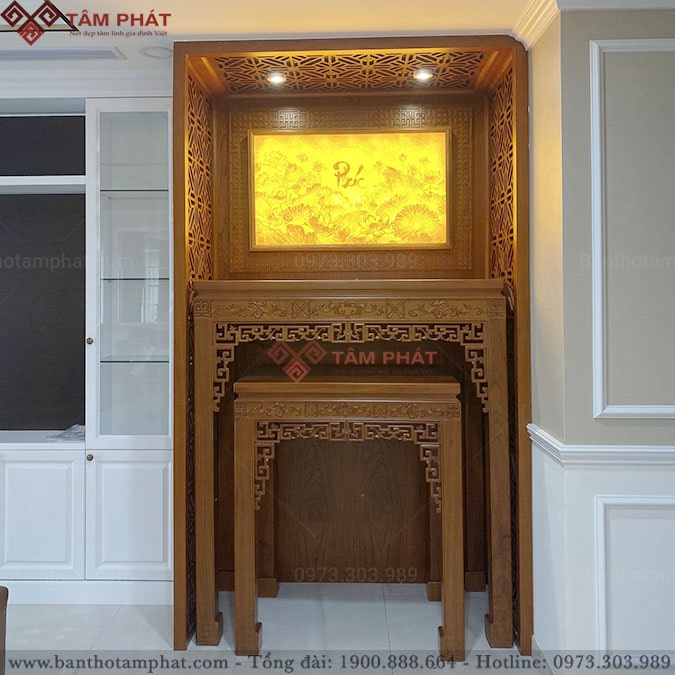 Tranh trúc chỉ cao cấp họa tiết sen chữ Phúc Việt TC6686 Tâm Phát