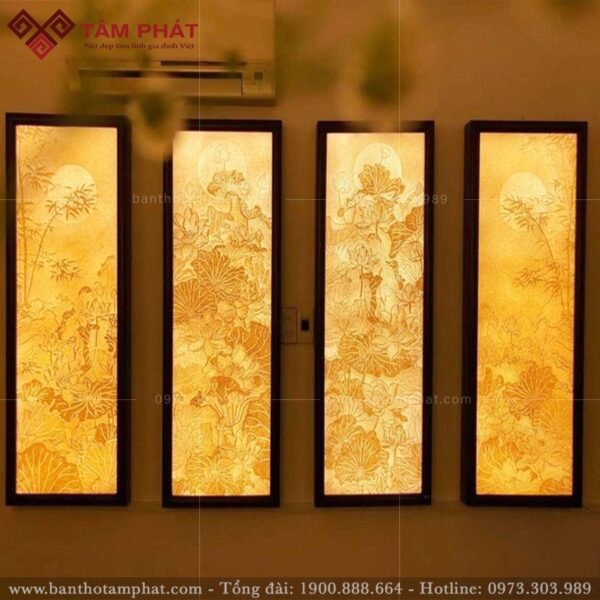 Tranh trúc chỉ trang tri phòng thờ mẫu TC6679