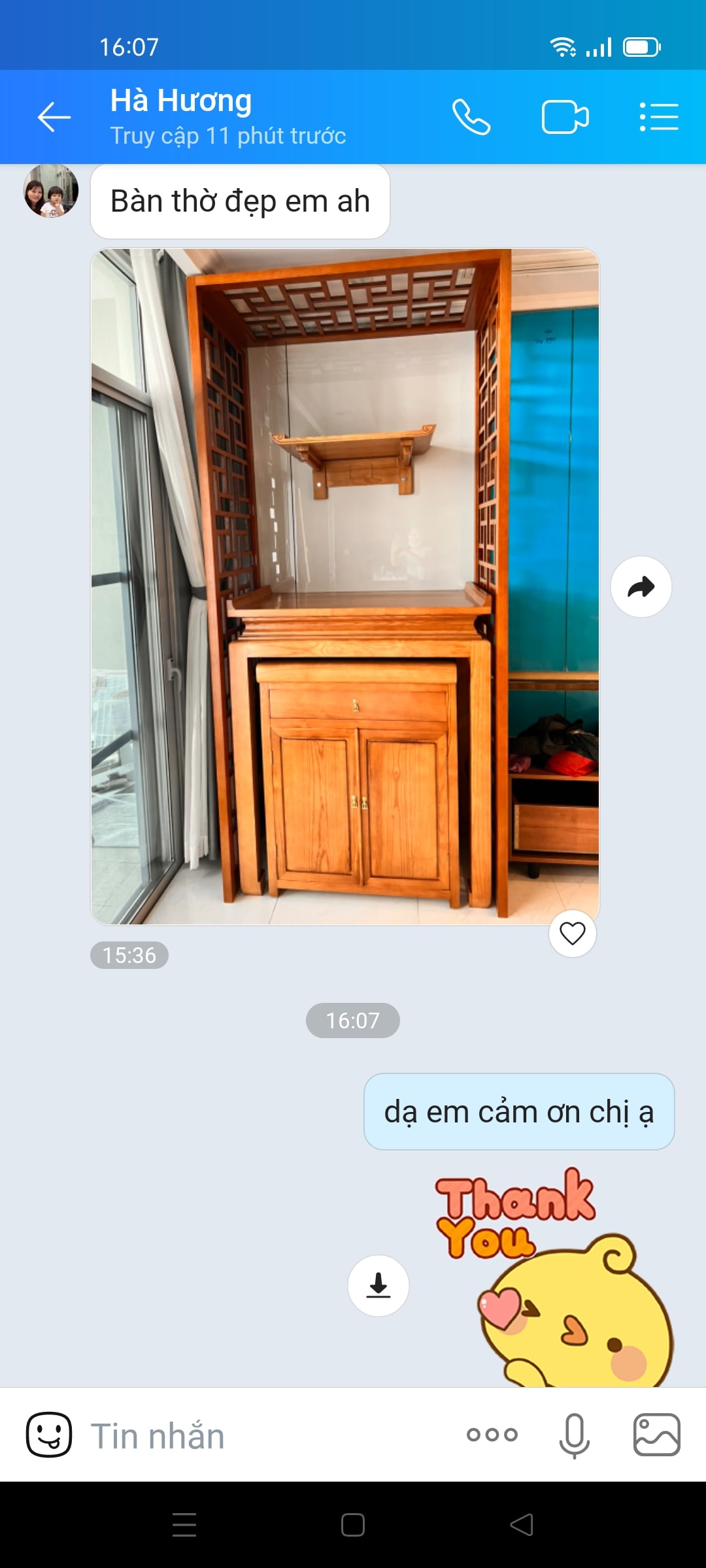 Feedback của khách hàng về bàn thờ Tâm Phát