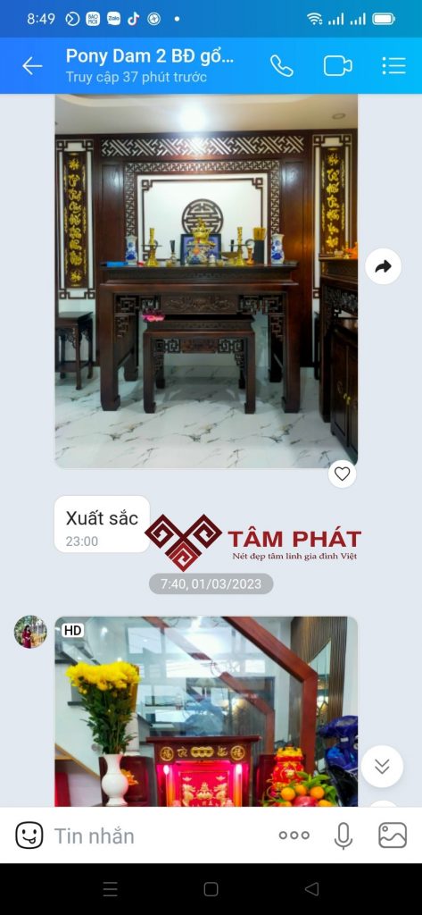 Phòng thờ Phật và gia tiên BT-1230 Tâm Phát