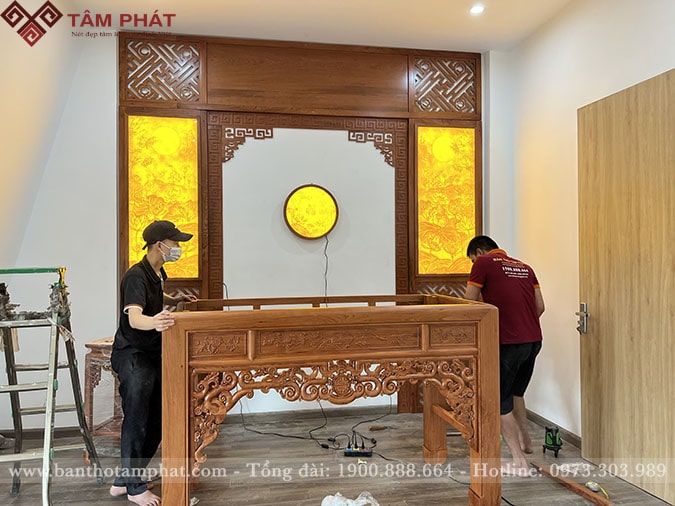 Phòng thờ gia tiên gỗ Hương cao cấp BT-1237 Tâm Phát