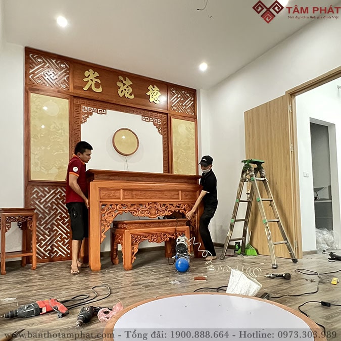 Phòng thờ gia tiên gỗ Hương cao cấp BT-1237 Tâm Phát