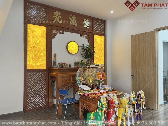 Phòng thờ gia tiên gỗ Hương cao cấp BT-1237 Tâm Phát