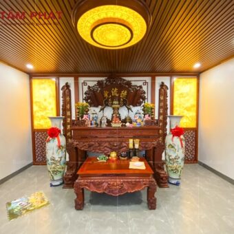 Mẫu phòng thờ gia tiên dùng sập thờ lớn BT-1228