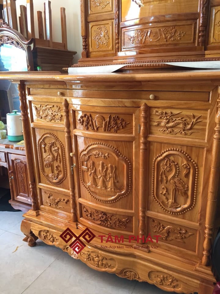 Tủ thờ tam đa gỗ Gõ cao cấp TU-5008