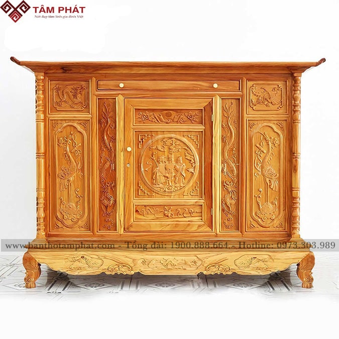 Tủ thờ tam đa gỗ gõ cao cấp TU-5008