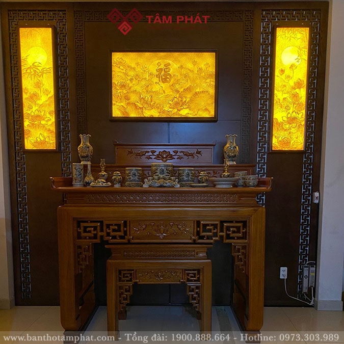 Bàn thờ tam cấp cho phòng thờ mẫu BT-1136 Tâm Phát