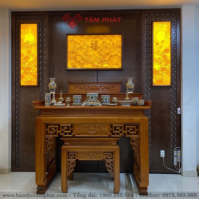 Bàn thờ 3 cấp cho phòng thờ mẫu BT-1136