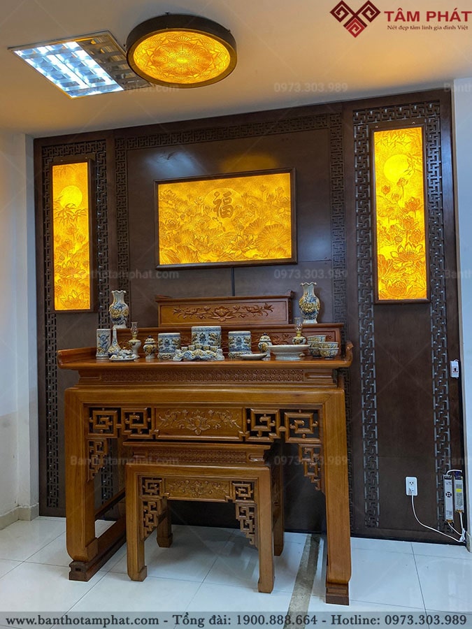 Bàn thờ tam cấp cho phòng thờ mẫu BT-1136 Tâm Phát