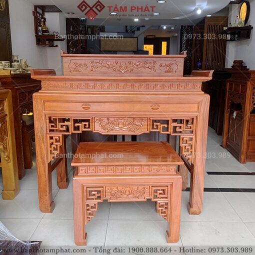 Bàn thờ gỗ Hương có ngăn kéo tiện dụng BT-1236