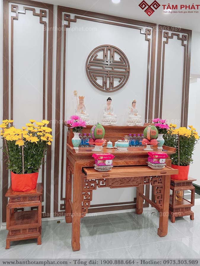 Bàn thờ gỗ Hương có ngăn kéo BT-1236 Tâm Phát