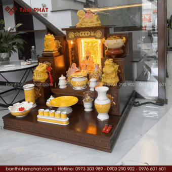 Bộ bàn thờ Ông Địa Thần Tài hiện đại