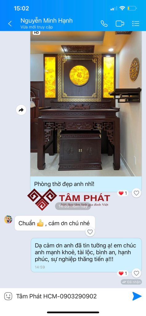 Phòng thờ gia tiên đẹp BT-1251 Tâm Phát