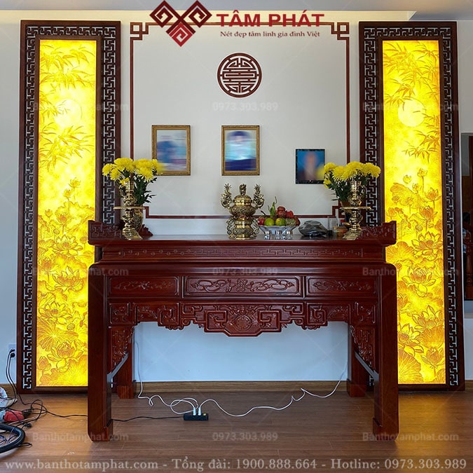 Tranh trúc chỉ phòng thờ kích thước lớn TC6691 Tâm Phát