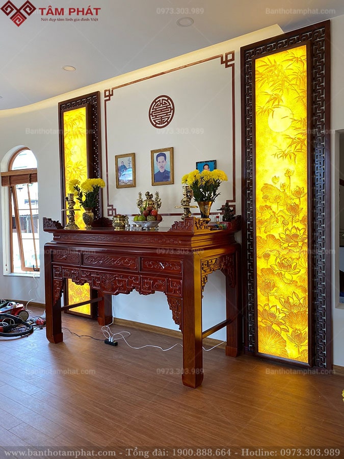 Tranh trúc chỉ phòng thờ kích thước lớn TC6691 Tâm Phát
