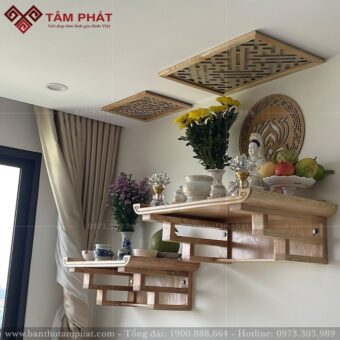 Bàn thờ treo thờ Phật và gia tiên mẫu TT2085