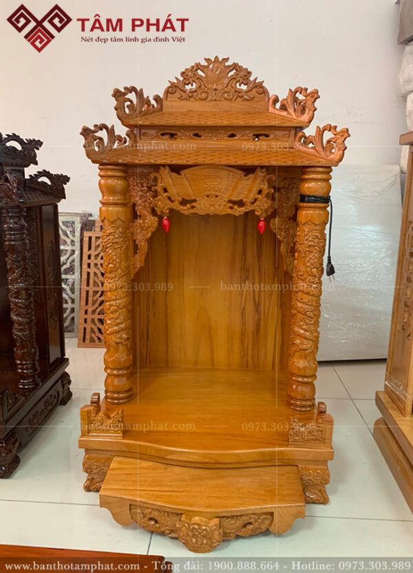 Bàn thờ Ông Địa gỗ Gõ màu tự nhên