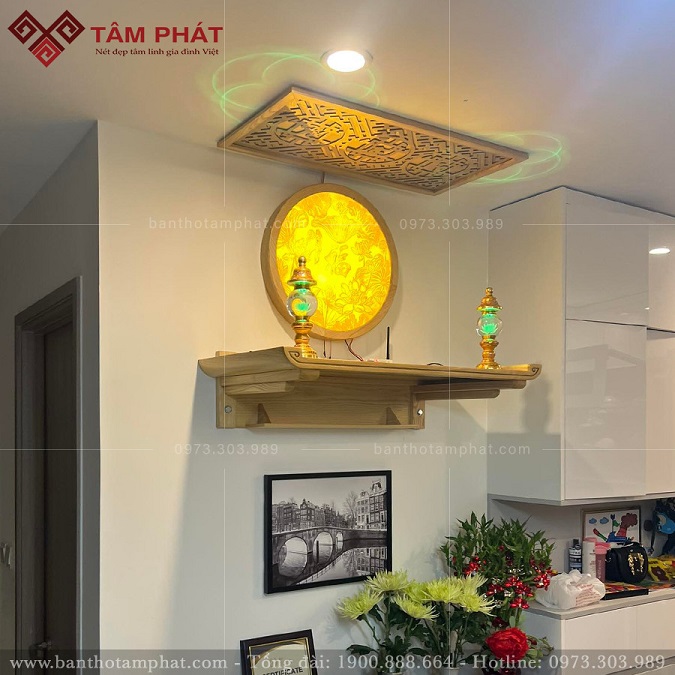 Bàn thờ treo chung cư đơn giản TT2083