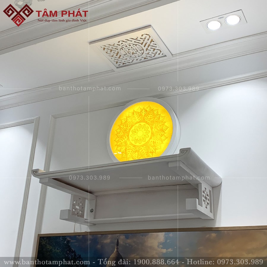 Bàn thờ treo màu trắng TT2076 siêu nét