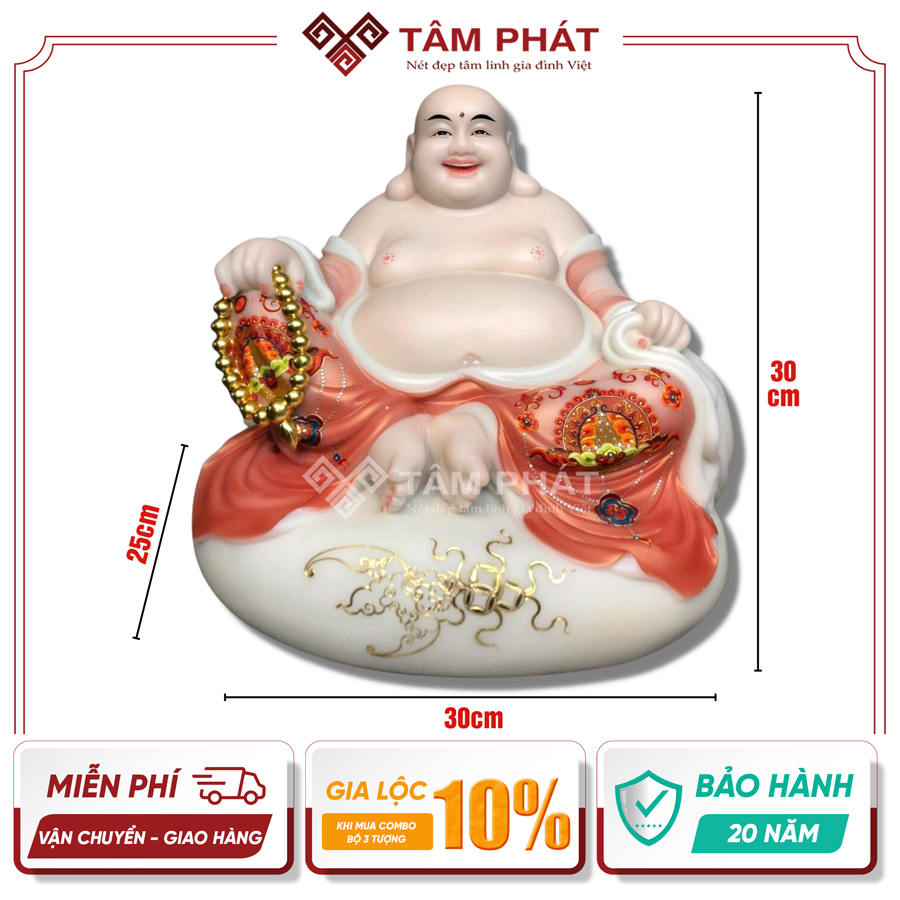 Tượng Phật Di Lặc Đá Màu Đỏ DL-7933