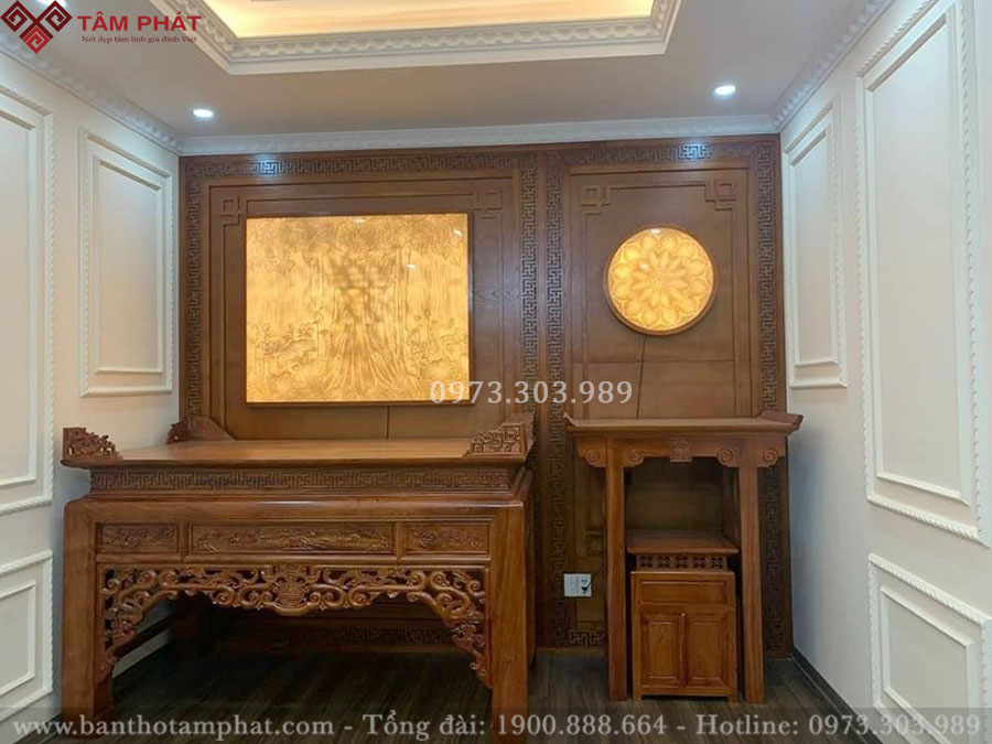 Tâm Phát thi công thực tế phòng thờ mẫu BT-1222 cho Khách hàng