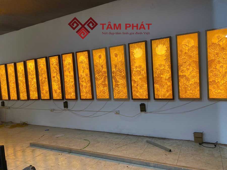 Mẫu tranh trúc chỉ trang trí 2 bên bàn thờ
