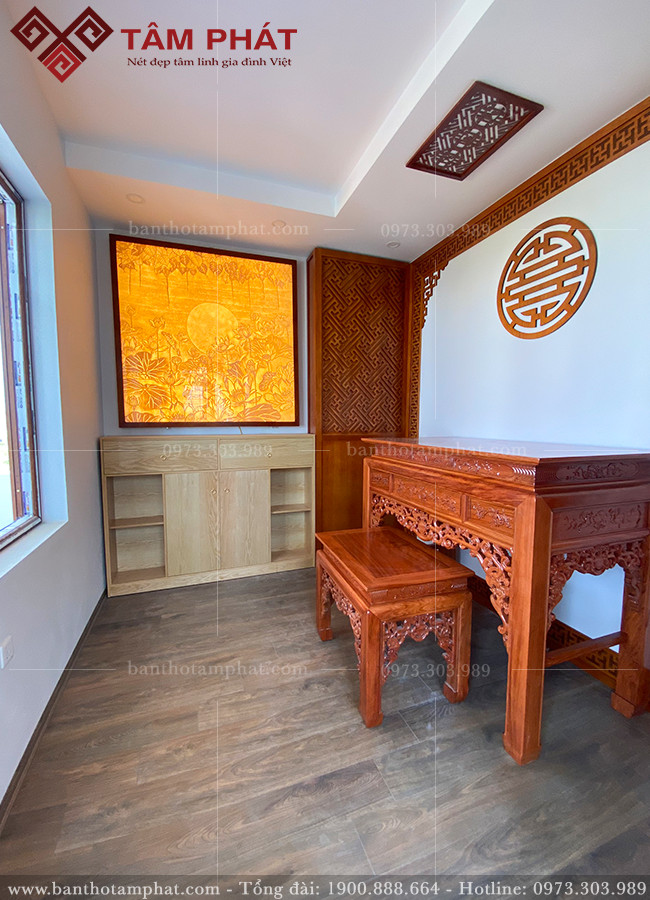 Tranh trúc chỉ trang trí phòng thờ tạo điểm nhấn