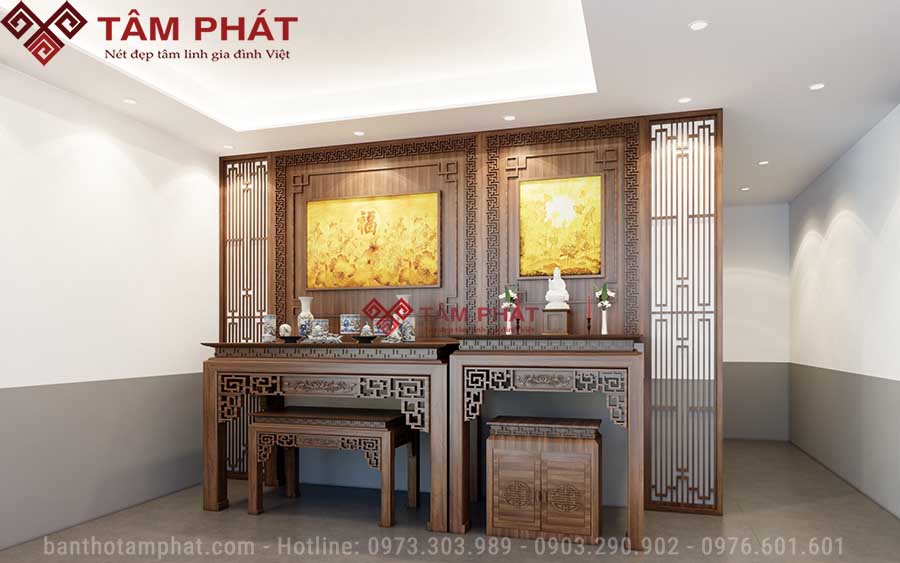 Bản thiết kế phòng thờ được gia chủ duyệt