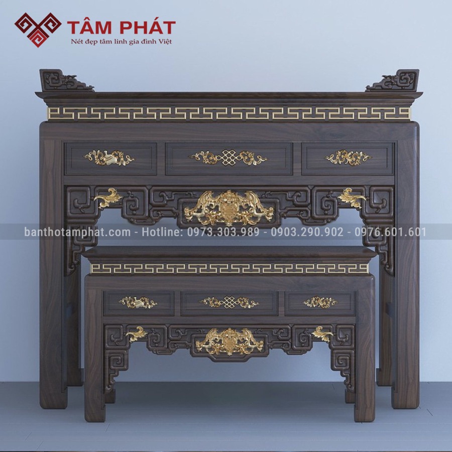 Mẫu bàn thờ gỗ được thiết vàng cao cấp
