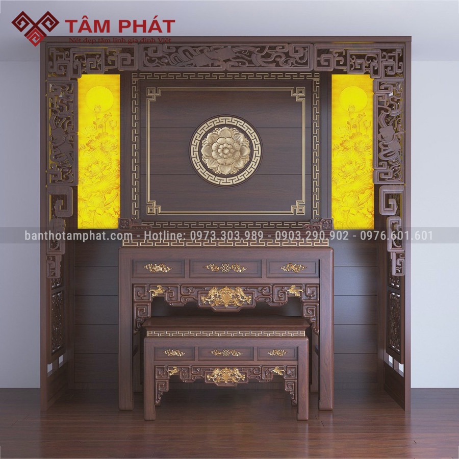 Mẫu thiết kế phòng thờ gỗ đẹp BT-1515