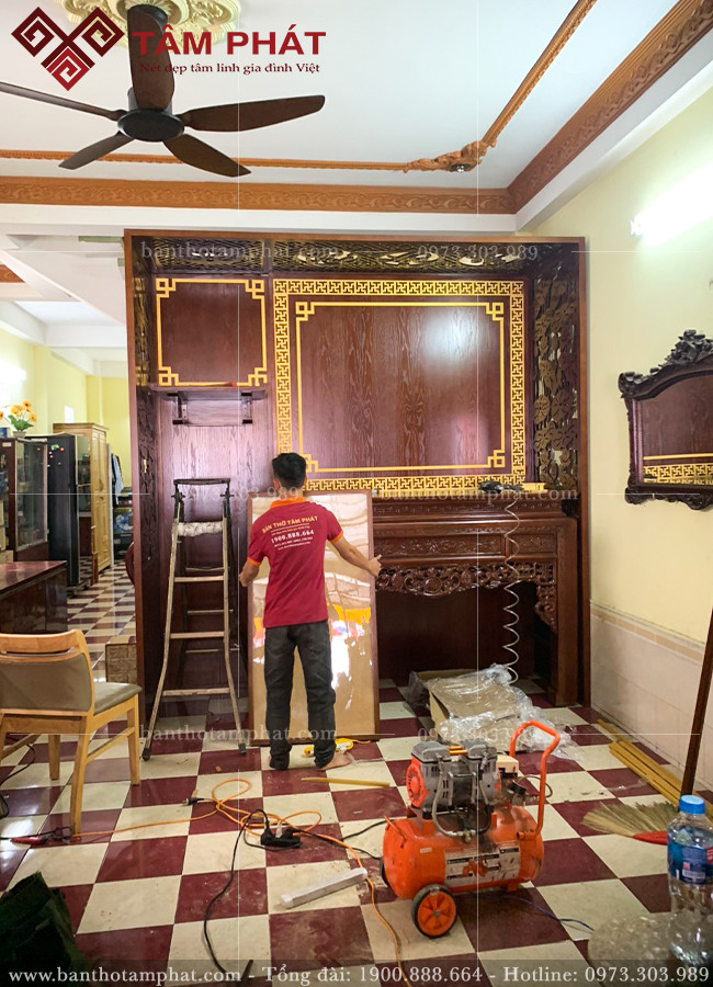 Các bước hoàn thiện phòng thờ 