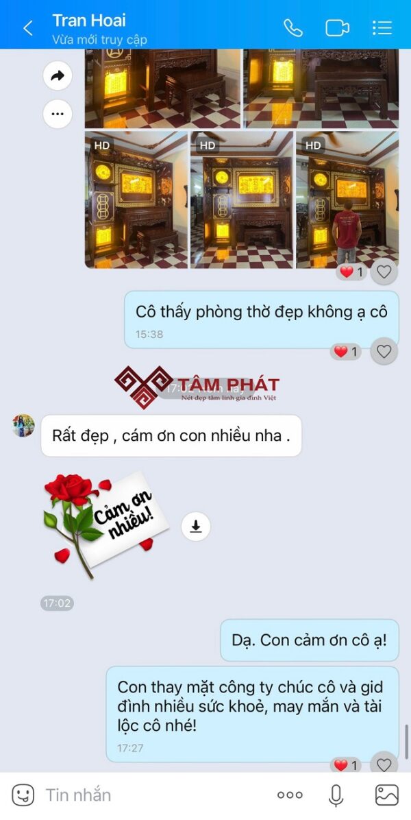 Nhận được lời khen từ cô chú sau khi hoàn thiện là niềm vui lớn của mỗi nhân viên Tâm Phát