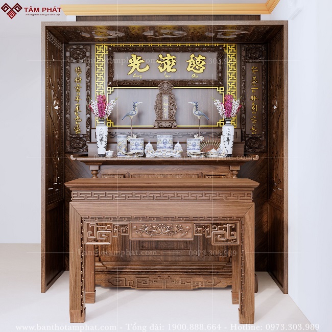 Bộ đồ thờ thường bày trí trên bàn thờ gia tiên