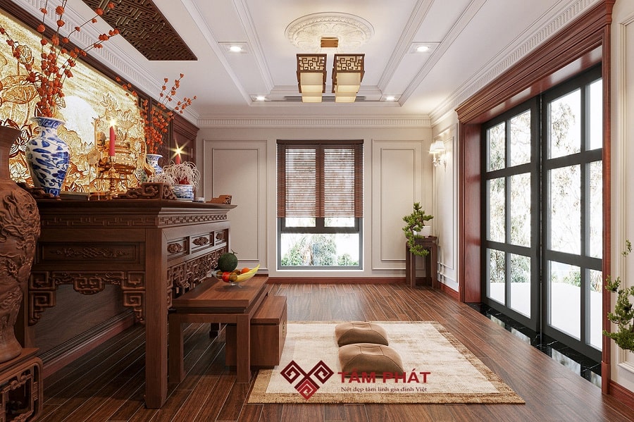 phòng thờ kết hợp phòng khách