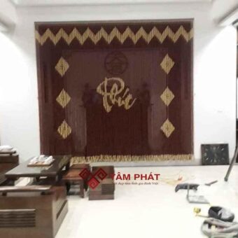 Rèm hạt gỗ phòng thờ chữ Phúc mẫu REM-0021