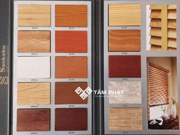 Bảng màu đa dạng của rèm sáo gỗ Tâm Phát