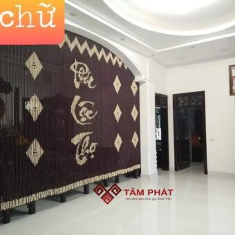 Rèm hạt gỗ phòng thờ Phúc-Lộc-Thọ REM-0020