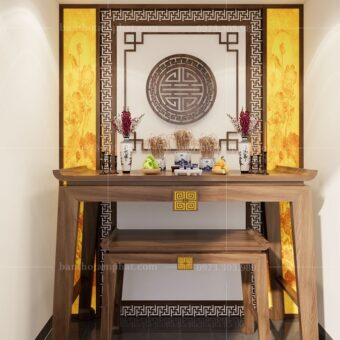 Thiết kế phòng thờ cho không gian nhỏ hẹp dùng mẫu bàn thờ đơn giản BT-1540