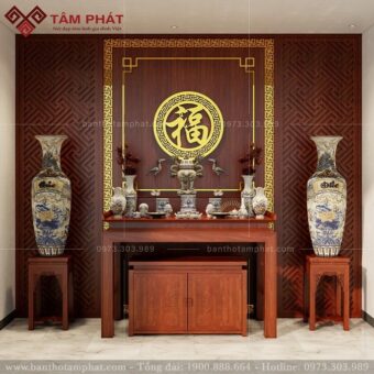 Phòng thờ dùng mẫu bàn thờ đơn giản BT-1539