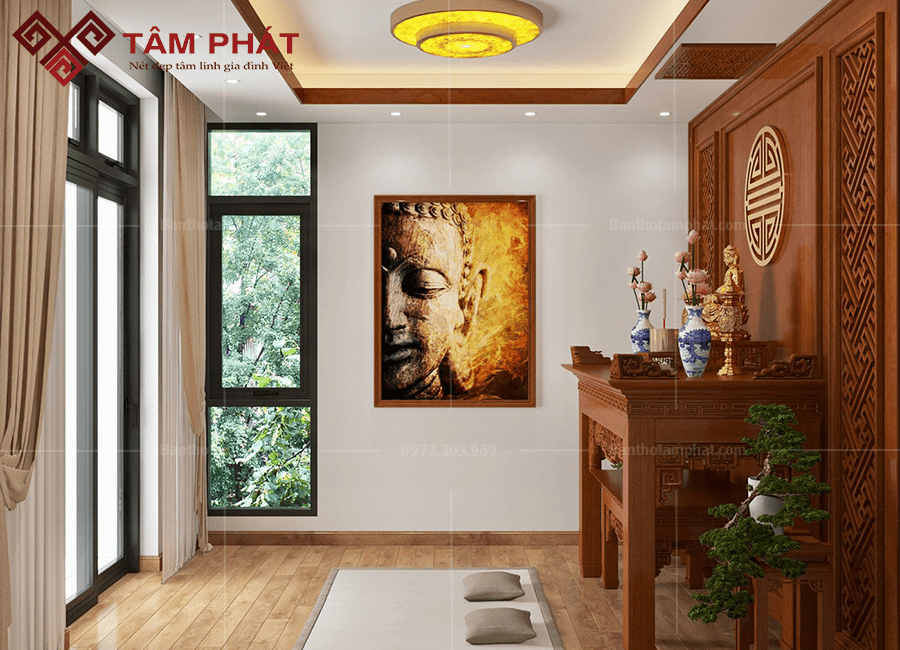 Cửa sổ phòng thờ thường đặt dọc theo hướng bàn thờ