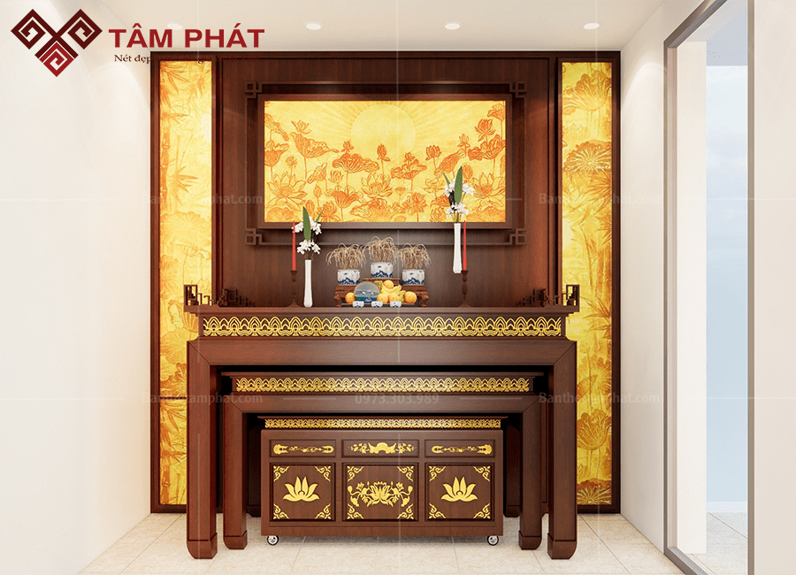 thiết kế phòng thờ tầng 1