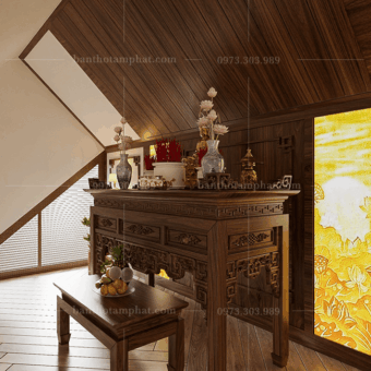 Thiết kế phòng thờ trên gác mái BT-1538