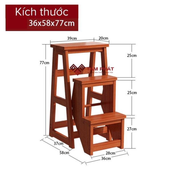 Kích thước ghế 3 bậc