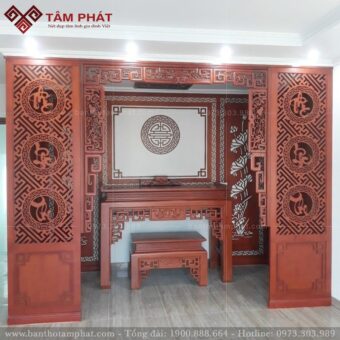 Gian thờ có cửa võng đẹp mẫu BT-1542