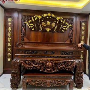 Mẫu phòng thờ gia tiên dùng sập thờ BT-1556